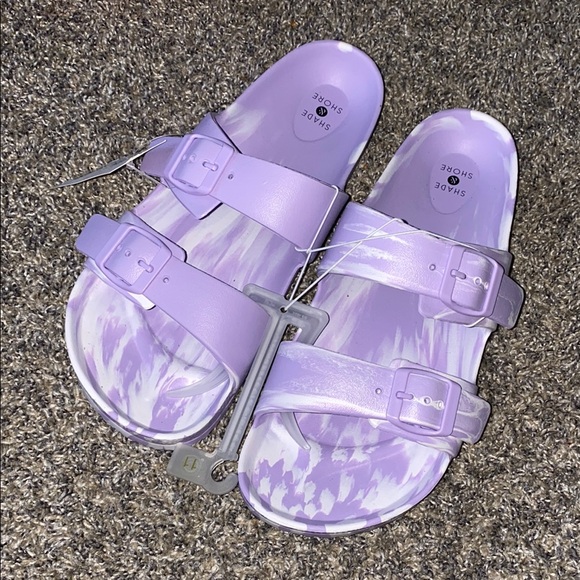 Shade & Shore Shoes - Women Purple Tie-Dye Slide Sandals from Target Size  11